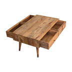 Oak-Tone Copper Inlay Coffee Table