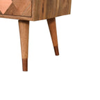 Oak-Tone Copper Inlay Coffee Table