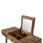 Oak-Tone Round Dressing Table