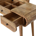 Oak-Tone Round Dressing Table