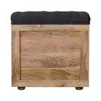 Mini Black Shoe Storage Footstool