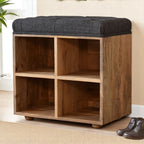 Mini Black Shoe Storage Footstool