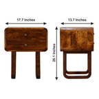 U-Curved Chestnut Bedside