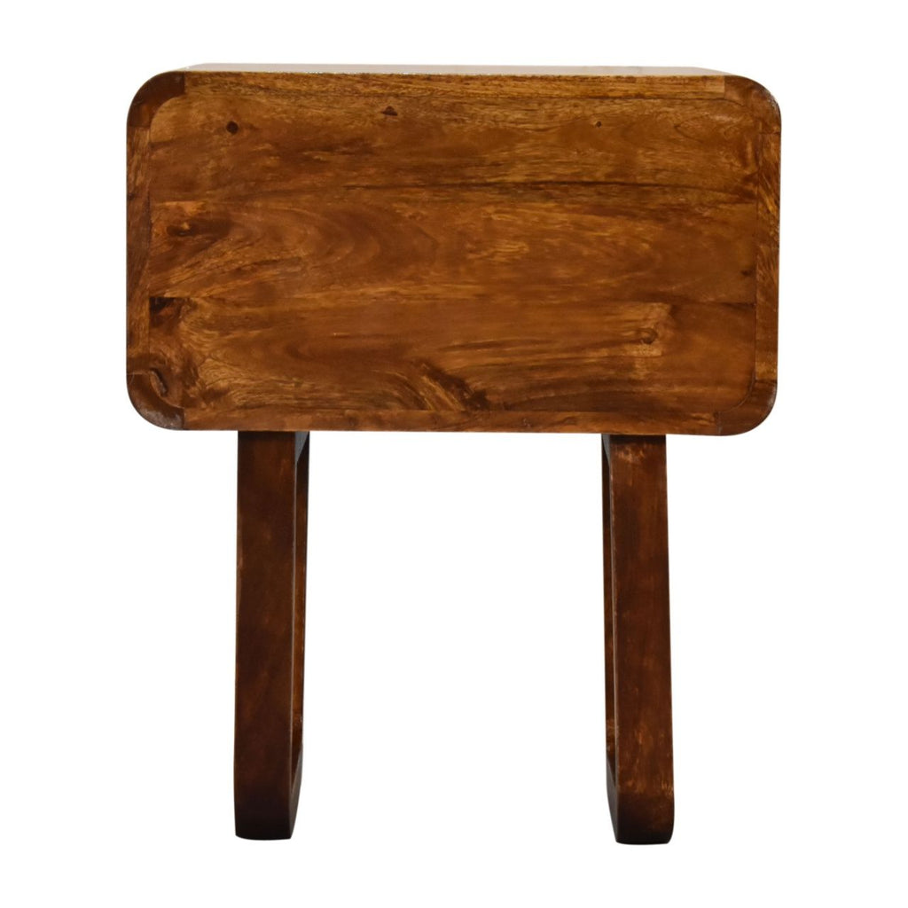 U-Curved Chestnut Bedside