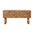 U-Shaped Oak-Tone Pineapple Bench