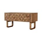 U-Shaped Oak-Tone Pineapple Bench