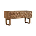 U-Shaped Oak-Tone Pineapple Bench