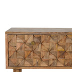 U-Shaped Oak-Tone Pineapple Bench