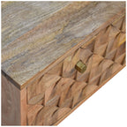 U-Shaped Oak-Tone Pineapple Bench