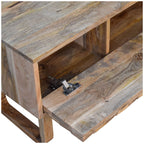 U-Shaped Oak-Tone Pineapple Bench