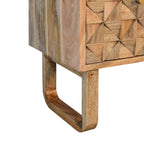 U-Shaped Oak-Tone Pineapple Bench