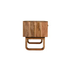 U-Shaped Oak-Tone Pineapple Bench