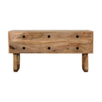 U-Shaped Oak-Tone Pineapple Bench