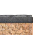 U-Shaped Black Tweed Pineapple Bench