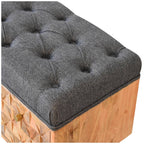 U-Shaped Black Tweed Pineapple Bench