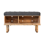 U-Shaped Black Tweed Pineapple Bench