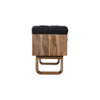 U-Shaped Black Tweed Pineapple Bench