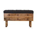U-Shaped Black Tweed Pineapple Bench