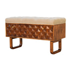 U-Shaped Chestnut Pineapple Bench