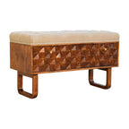 U-Shaped Chestnut Pineapple Bench