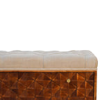 U-Shaped Chestnut Pineapple Bench