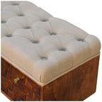 U-Shaped Chestnut Pineapple Bench