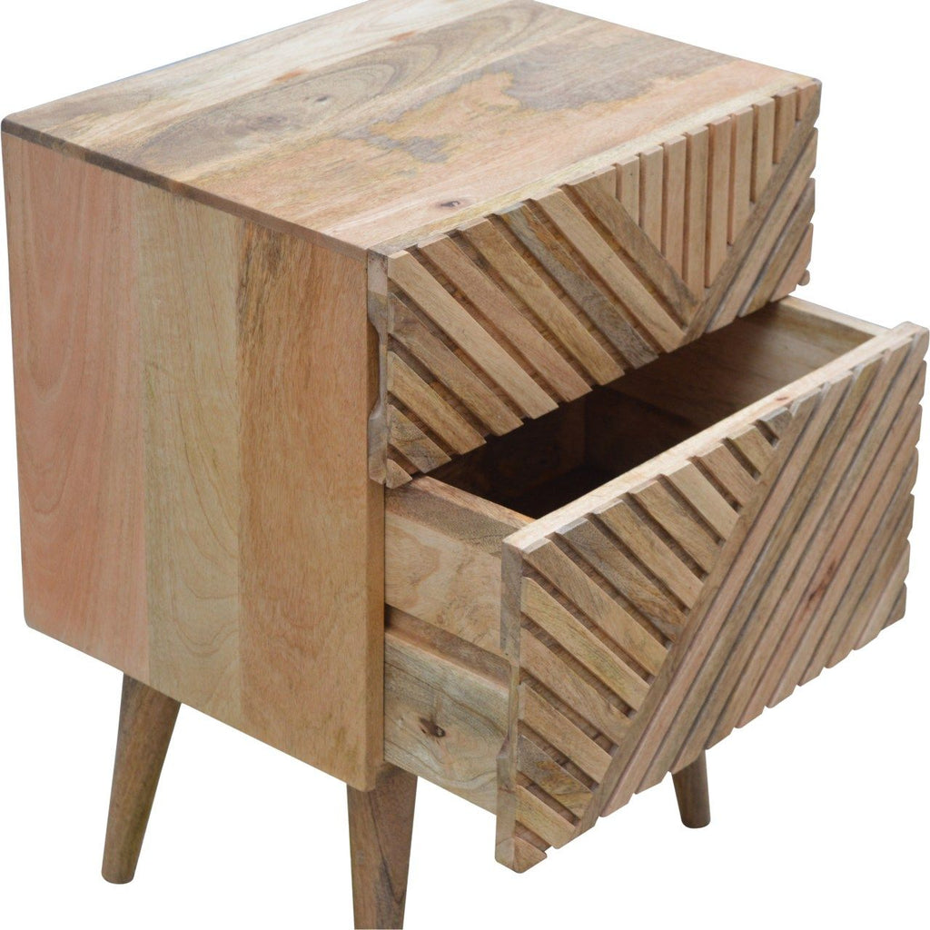 Lille 2 Drawer Oak-ish Bedside