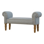 Grey Tweed Bench with Turned Feet