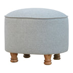 Light Grey Tweed Oval Footstool