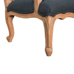 Navy Blue Linen French Style Chair
