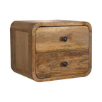 Mini Curve Oak-Tone Floating Bedside