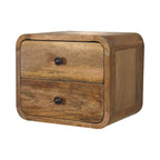 Mini Curve Oak-Tone Floating Bedside