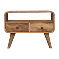 Mini Curved Oak-Tone Media Unit