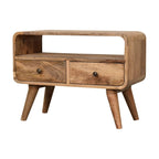 Mini Curved Oak-Tone Media Unit