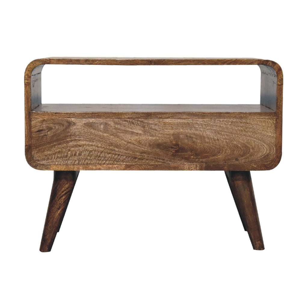 Mini Grey Washed Curved Media Unit