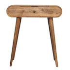 Mini Oak-Tone Round Dressing Table