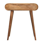 Mini Oak-Tone Round Dressing Table