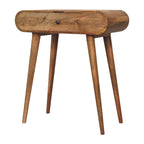 Mini Oak-Tone Round Dressing Table