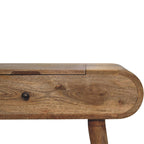 Mini Oak-Tone Round Dressing Table