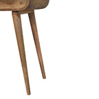 Mini Oak-Tone Round Dressing Table