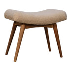 Bouclé Cream Curved Bench
