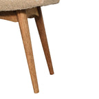 Bouclé Cream Curved Bench