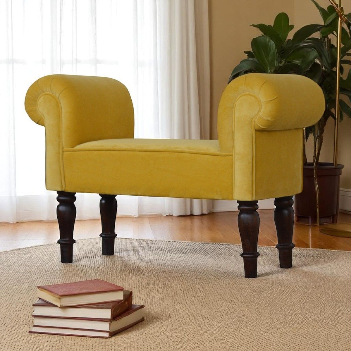 Boucle Cream Bench