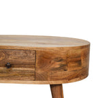 Mini Oak-Tone Rounded Coffee Table