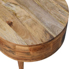 Mini Oak-Tone Rounded Coffee Table