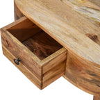 Mini Oak-Tone Rounded Coffee Table