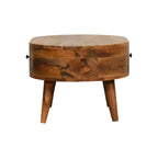 Mini Oak-Tone Rounded Coffee Table