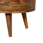 Mini Oak-Tone Rounded Coffee Table
