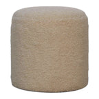 Bouclé Cream Round Footstool