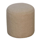 Bouclé Cream Round Footstool